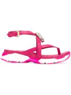 Philipp Plein Embellished Platform Runner Sandals - Pink & Purple