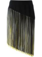 Christopher Kane Asymmetric Fringed Skirt, Women's, Size: 10, Black, Viscose/acetate/spandex/elastane/silk