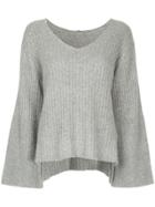 Cityshop Deep V-neck Jumper - Grey