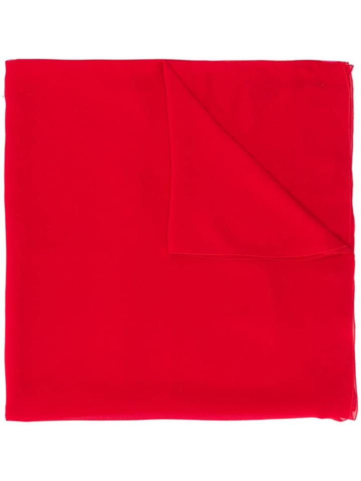 Blumarine Crystal Embellished Logo Scarf - Red