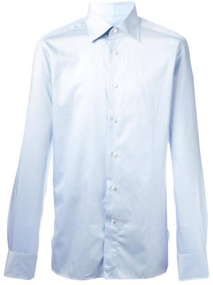 Ermenegildo Zegna Classic Shirt, Men's, Size: 43, Blue, Cotton