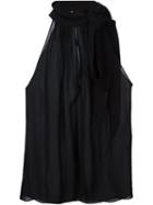 Saint Laurent Bow Detail Blouse, Women's, Size: 42, Black, Viscose