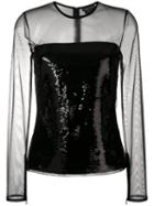 Tom Ford Sheer Sequin Top - Lb999 Black