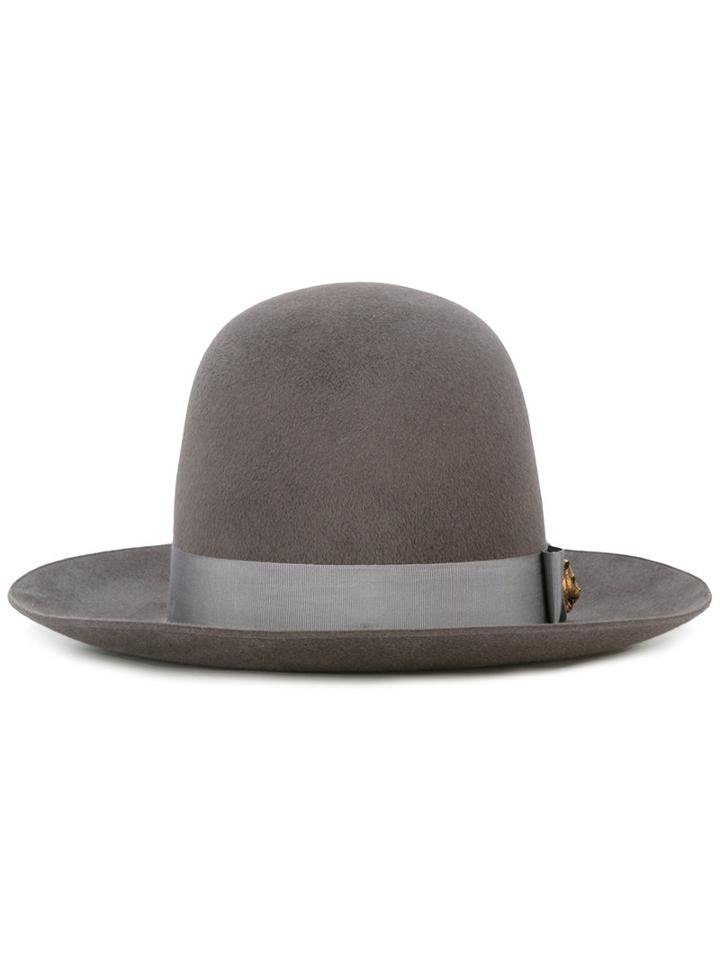 Gucci Wide Brim Hat, Women's, Size: Small, Grey, Rabbit Fur Felt/viscose/silk