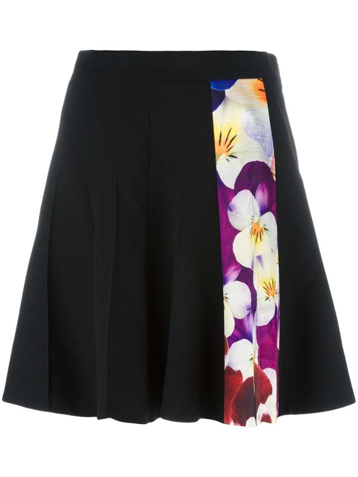 Christopher Kane Pansy Stripe A-line Skirt - Black