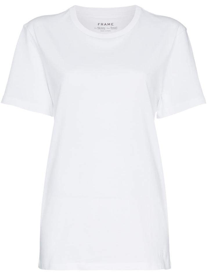 Frame Denim White Men's Short Sleeve Linen T Shirt