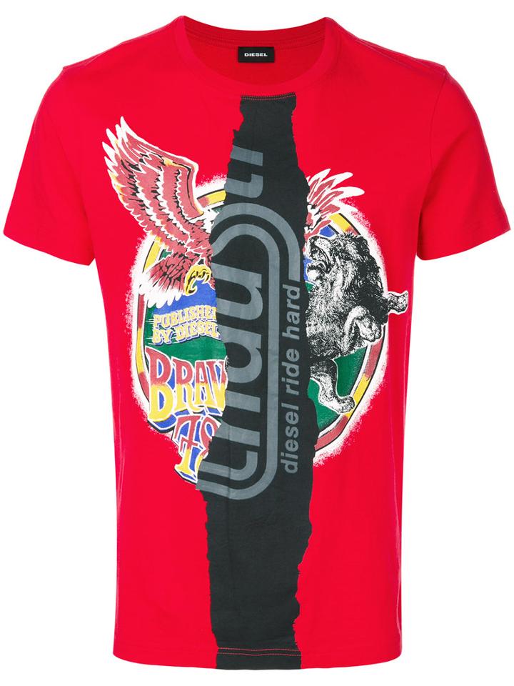 Diesel - Diego T-shirt - Men - Cotton - L, Red, Cotton