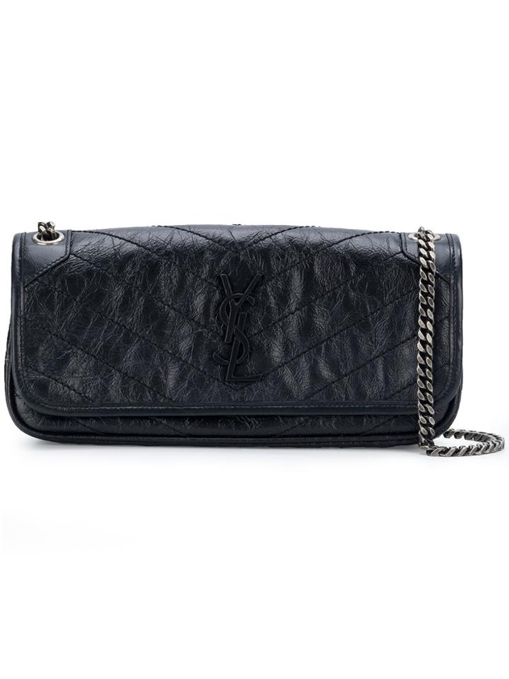 Saint Laurent Quilted Chain Wallet - Black
