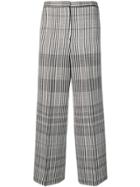 Jil Sander Checked Cropped Trousers - Grey