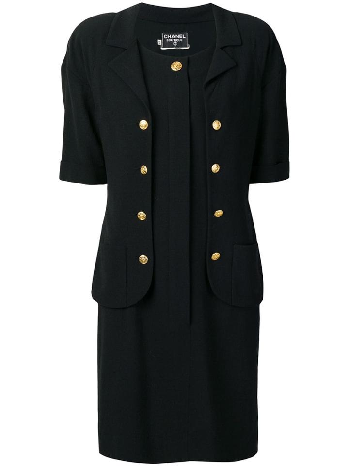 Chanel Vintage 1990's Faux-jacket Dress - Black