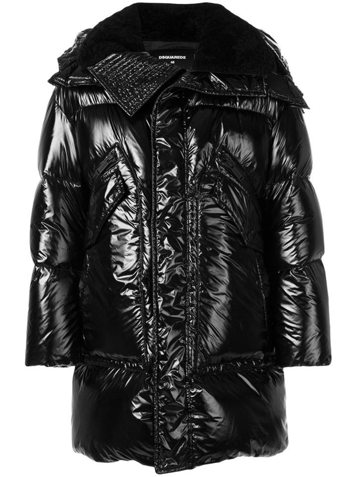 Dsquared2 - High Shine Padded Coat - Men - Polyamide/polyester/wool/duck Feathers - 50, Black, Polyamide/polyester/wool/duck Feathers