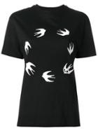Mcq Alexander Mcqueen Swallow Print T-shirt, Women's, Size: Large, Black, Cotton