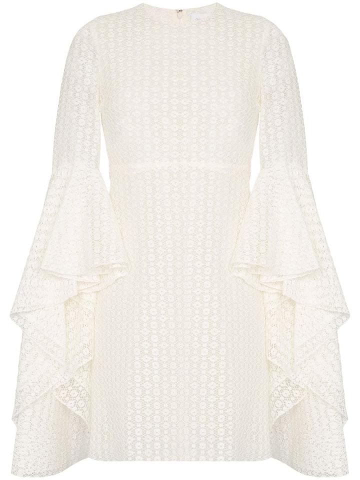 Giambattista Valli Ruffle-sleeve Lace Mini Dress - White
