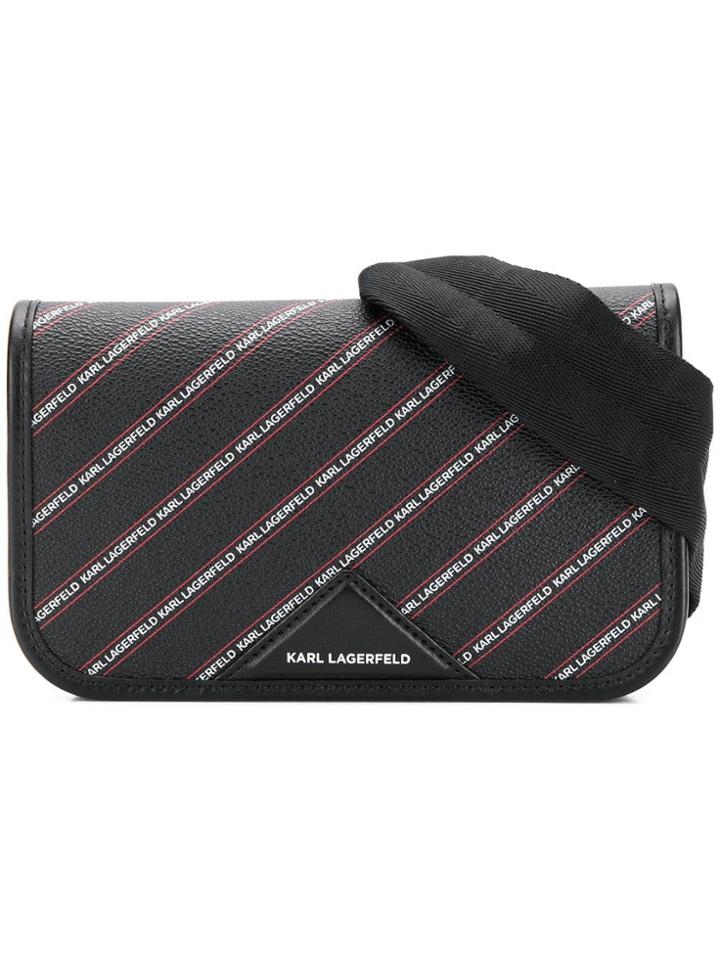 Karl Lagerfeld K/stripe Logo Belt Bag - Black