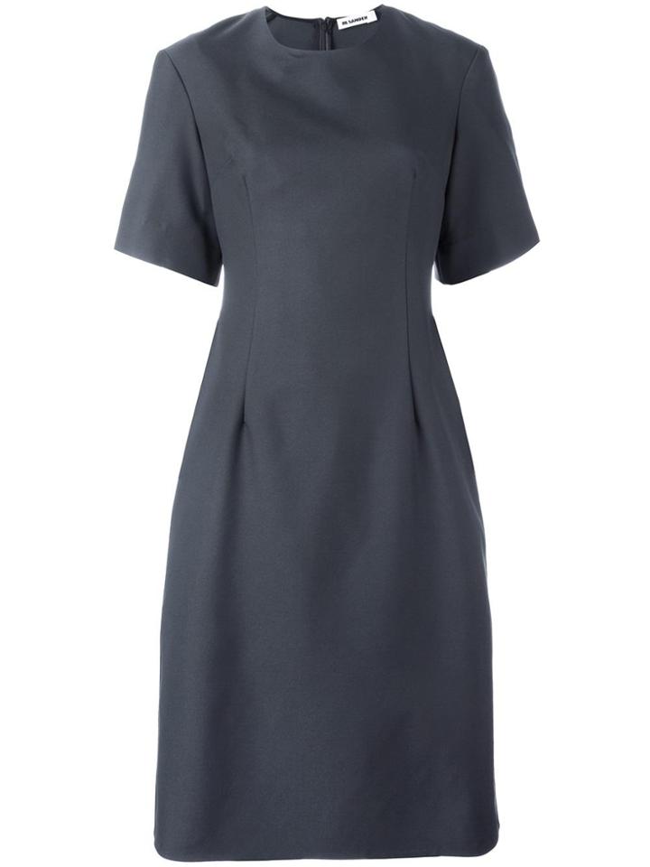 Jil Sander Shortsleeved Midi Dress - Grey