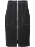 Dvf Diane Von Furstenberg Zip Front Denim Skirt - Black