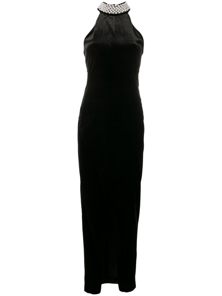 Balmain Embellished Halterneck Evening Dress - Black