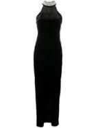 Balmain Embellished Halterneck Evening Dress - Black