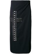 Comme Des Garçons Vintage Studded Cross Wrap Skirt - Black