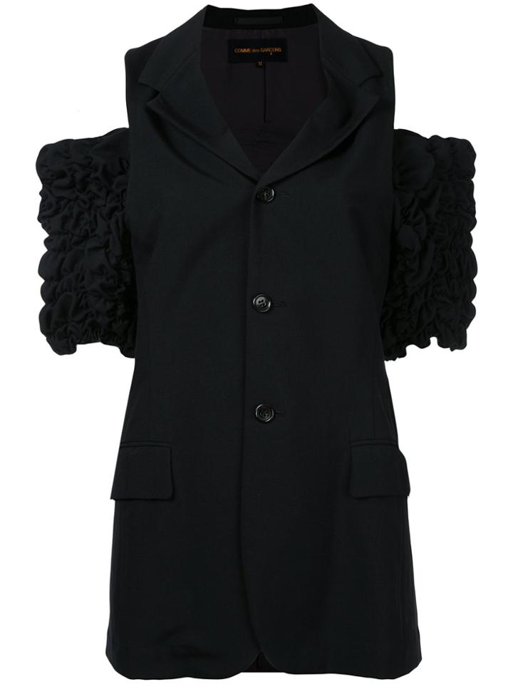 Comme Des Garçons Vintage Off-the-shoulder Ruched Sleeve Jacket -