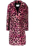 Alberta Ferretti Faux-fur Leopard Coat - Pink