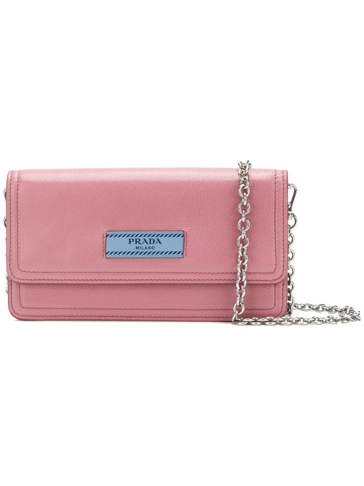 Prada Etiquette Wallet On Chain - Pink & Purple
