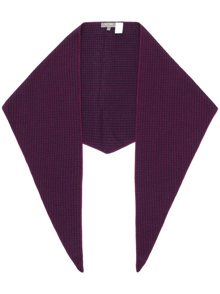N.peal Embroidered Pointed Scarf - Pink & Purple