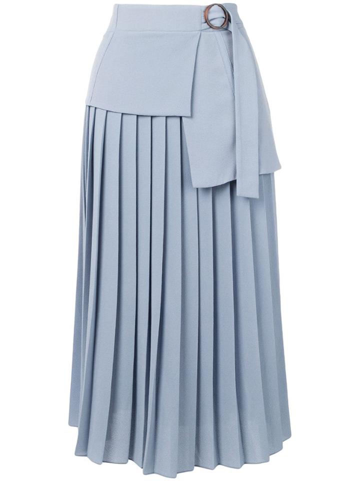 Victoria Victoria Beckham Side Tie Pleated Skirt - Blue