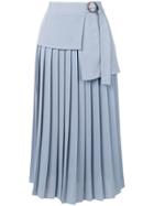 Victoria Victoria Beckham Side Tie Pleated Skirt - Blue