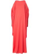 Oscar De La Renta Cold-shoulder Tassel-embellished Gown - Pink &