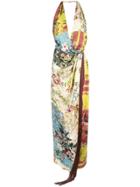 Oscar De La Renta Long Printed Dress - Multicolour