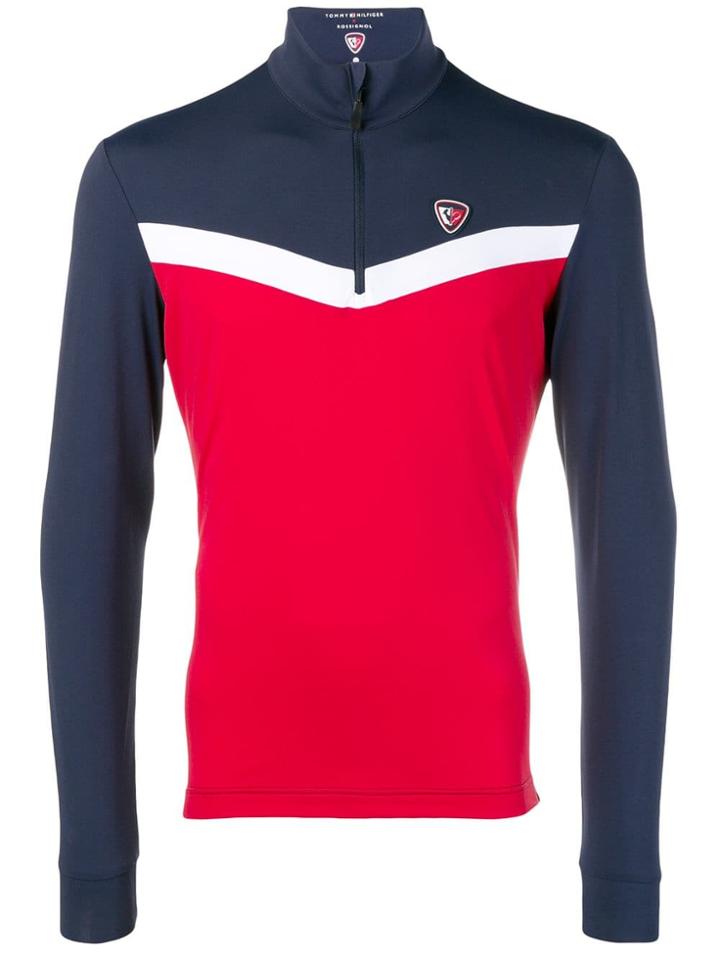 Rossignol Colour Block Zipped Sweatshirt - Red
