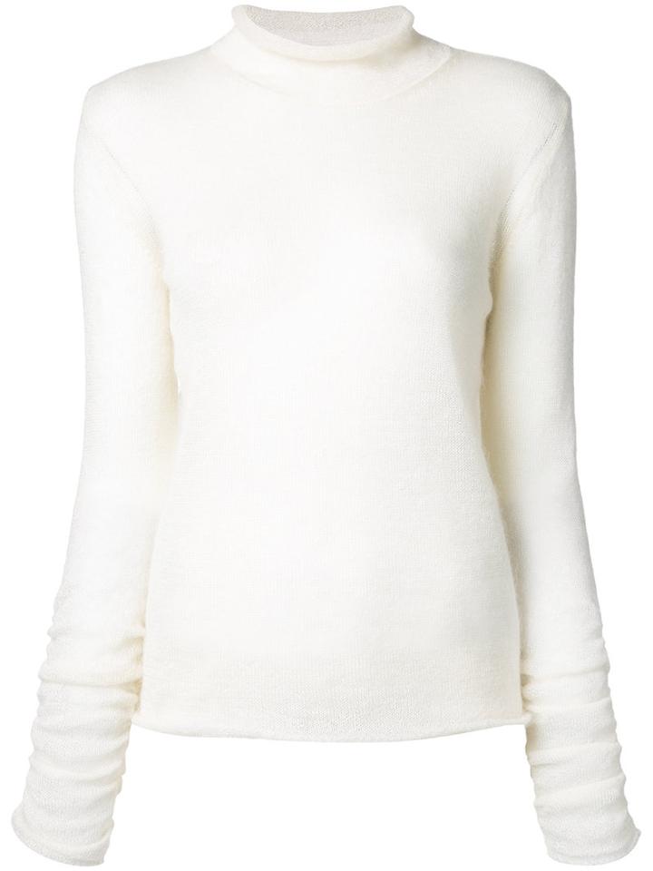 Le Ciel Bleu Sheer Jumper, Women's, Size: 36, White, Silk/wool
