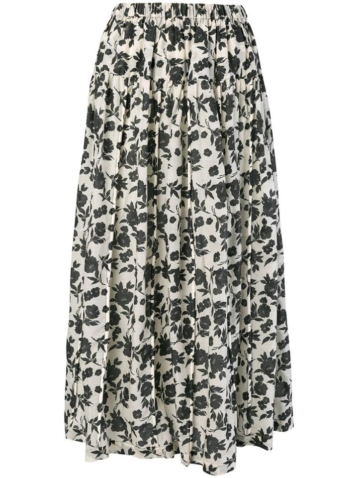 Sara Lanzi Pleated Midi Skirt - Nude & Neutrals