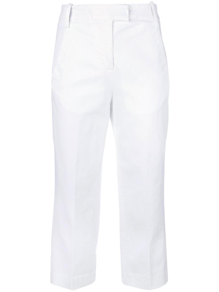 Dondup Wide Leg Cropped Trousers - White