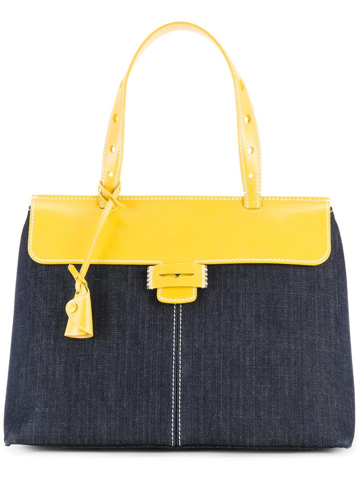 Myriam Schaefer - Colour Block Tote Bag - Women - Cotton - One Size, Women's, Blue, Cotton