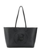 Balmain Logo Embossed Tote Bag - Black