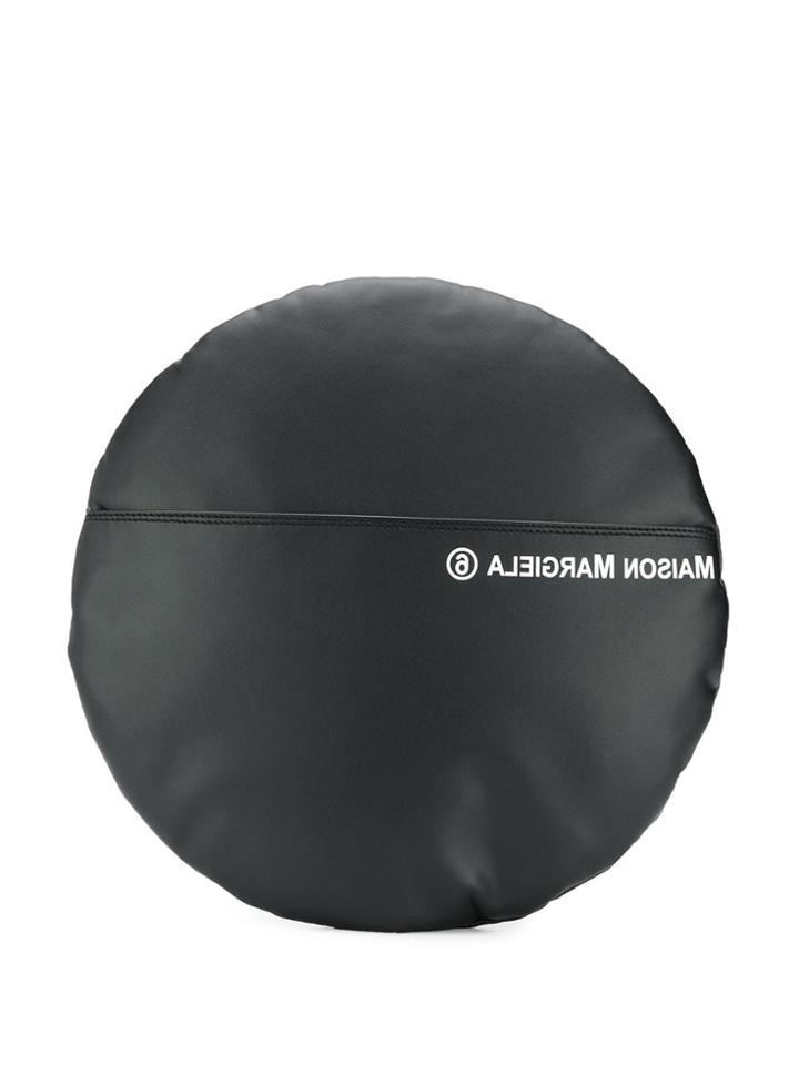 Mm6 Maison Margiela Logo Circular Clutch Bag - Black