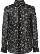 Saint Laurent Paris Collar Printed Shirt, Women's, Size: 40, Black, Silk