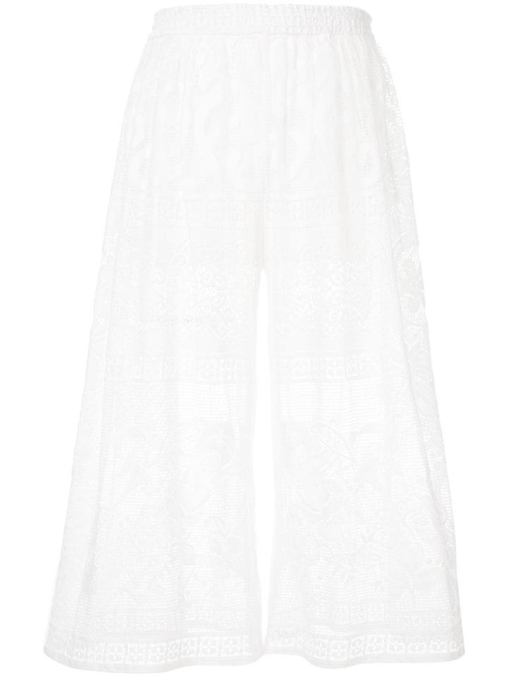 Dolce & Gabbana Cropped Lace Trousers - White