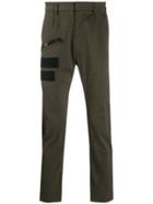 Les Hommes Urban Urban Zip Detail Tailored Trousers - Green