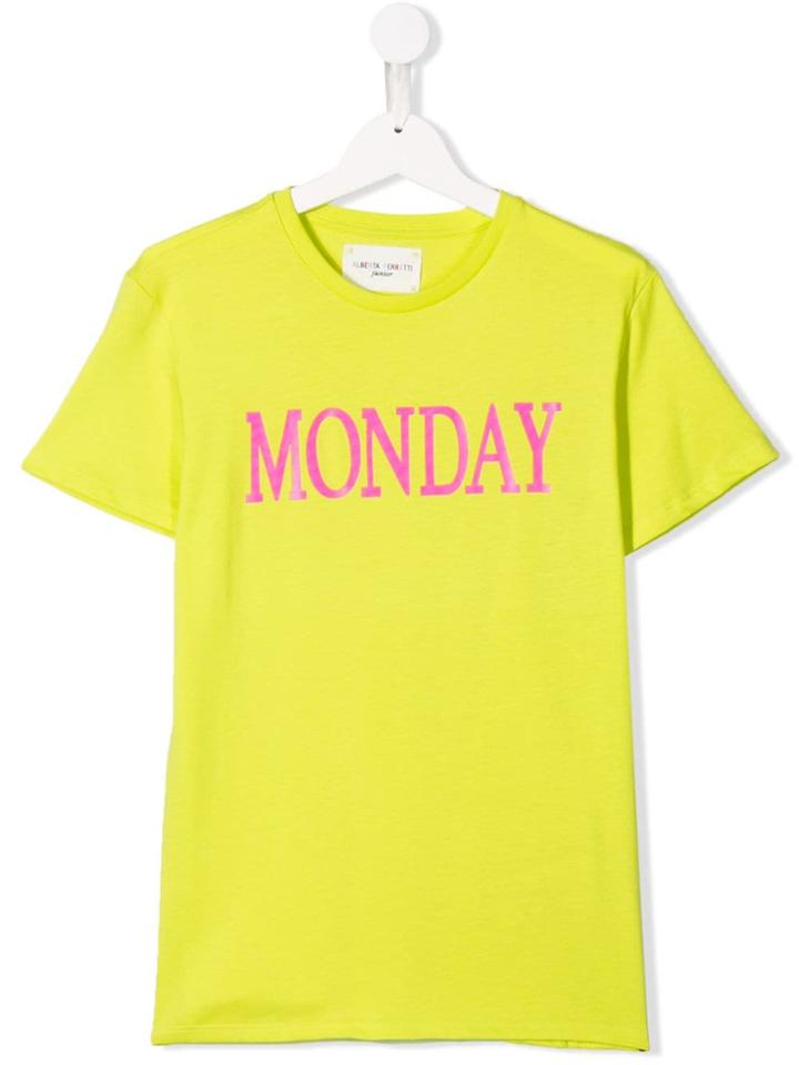 Alberta Ferretti Kids Teen Monday Print T-shirt - Yellow