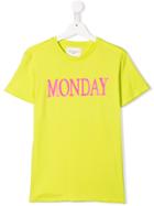 Alberta Ferretti Kids Teen Monday Print T-shirt - Yellow
