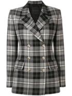 Ermanno Scervino Checked Double-breasted Blazer - Grey
