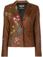 S.w.o.r.d 6.6.44 Floral Print Leather Jacket - Brown