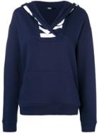 Karl Lagerfeld Logo Trim Hoodie - Blue