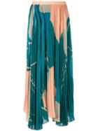 Maryling Pleated Maxi Skirt, Women's, Size: 38, Green, Polyester