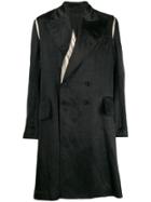 Ann Demeulemeester Contrast Double-breasted Coat - Black