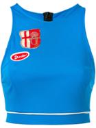 Mr & Mrs Italy Patch Cropped Vest - Blue