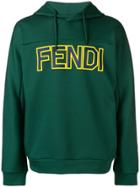 Fendi Logo Patch Hoodie - Green